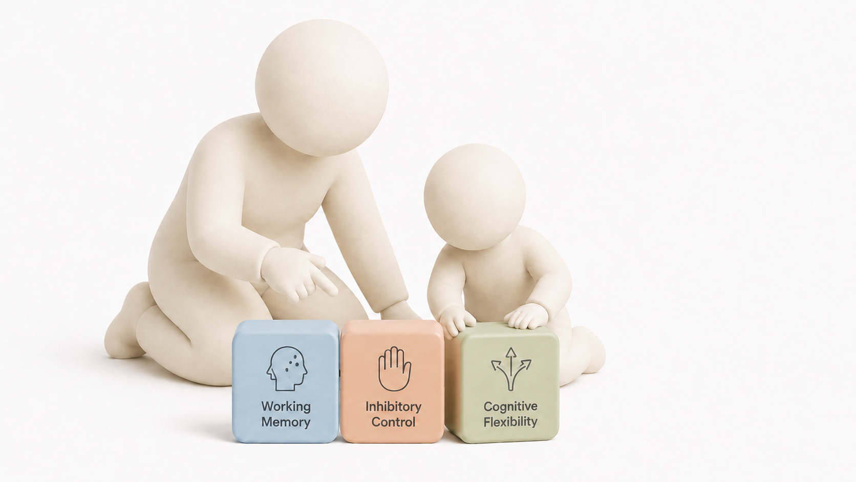 Claymorphic parent and child exploring executive function